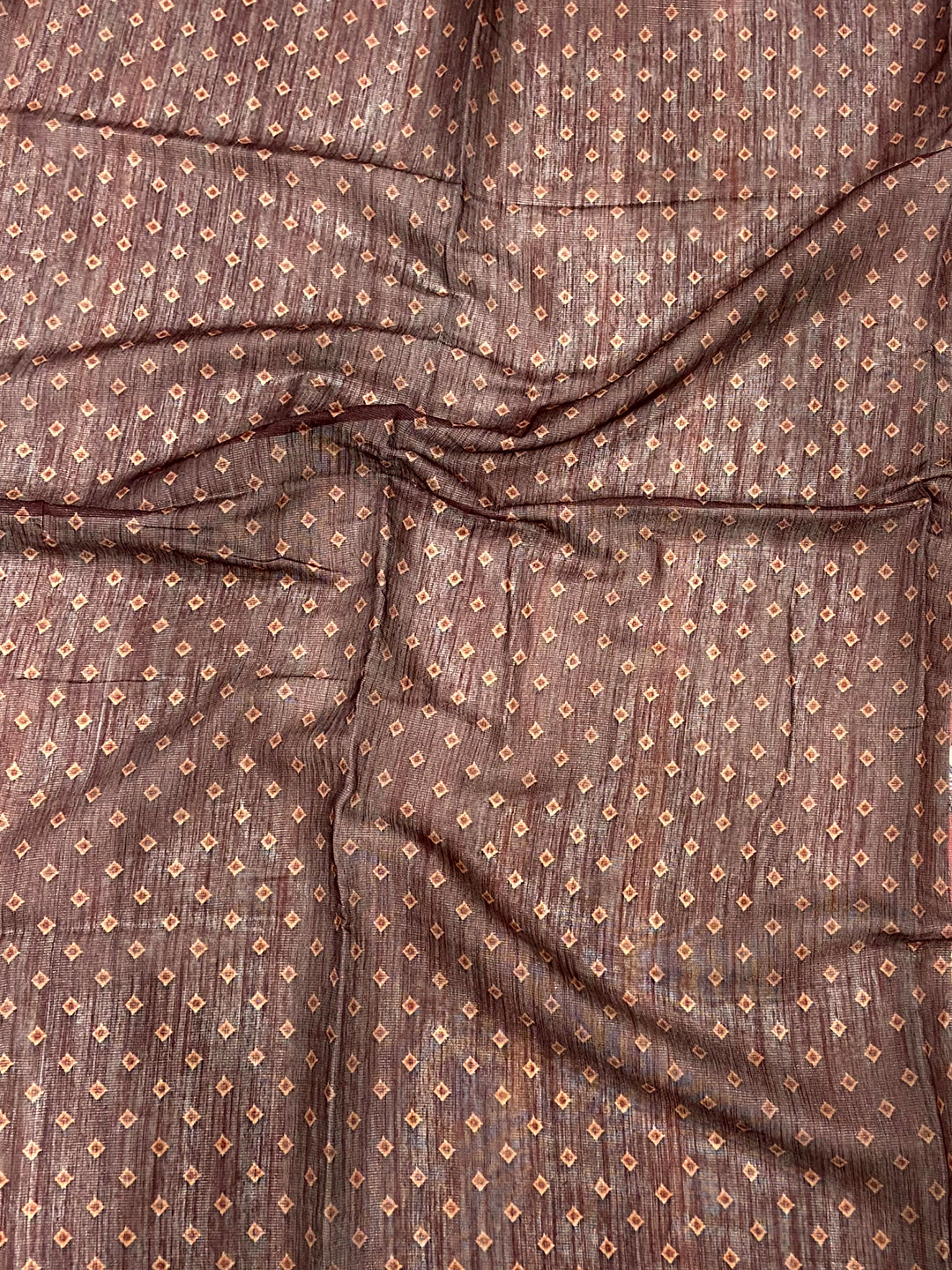 Rose Pink Gold Zari Chanderi Phulkari Saree by My Store