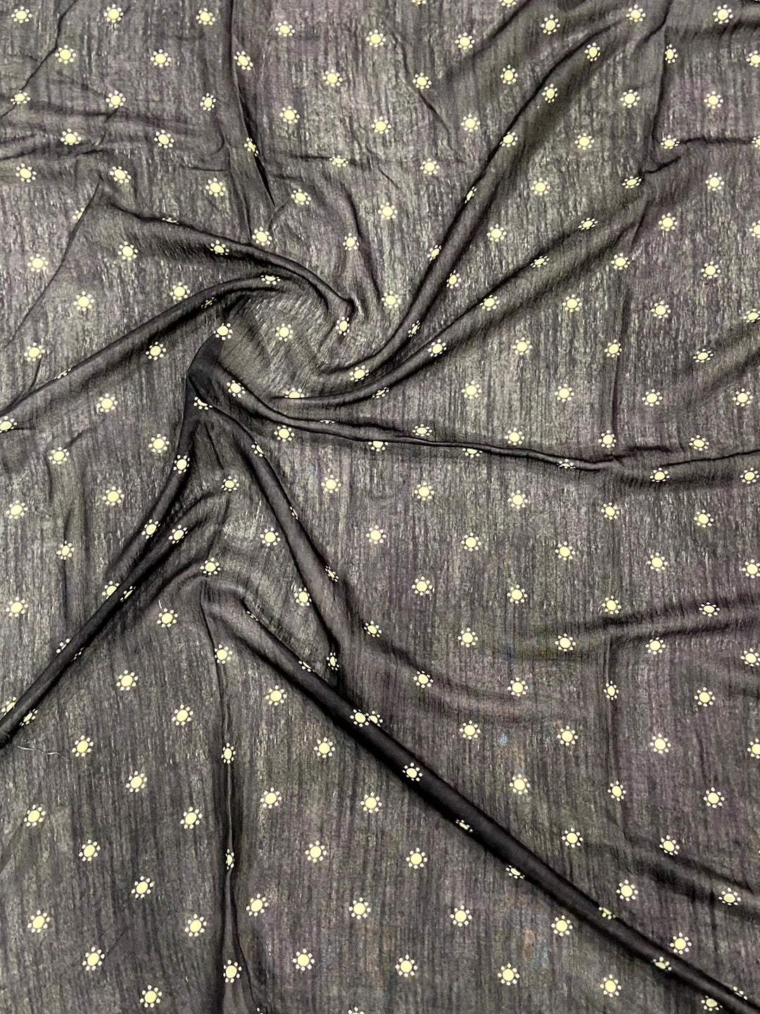 Dark Purple Linen Ajarak Print Saree by My Store