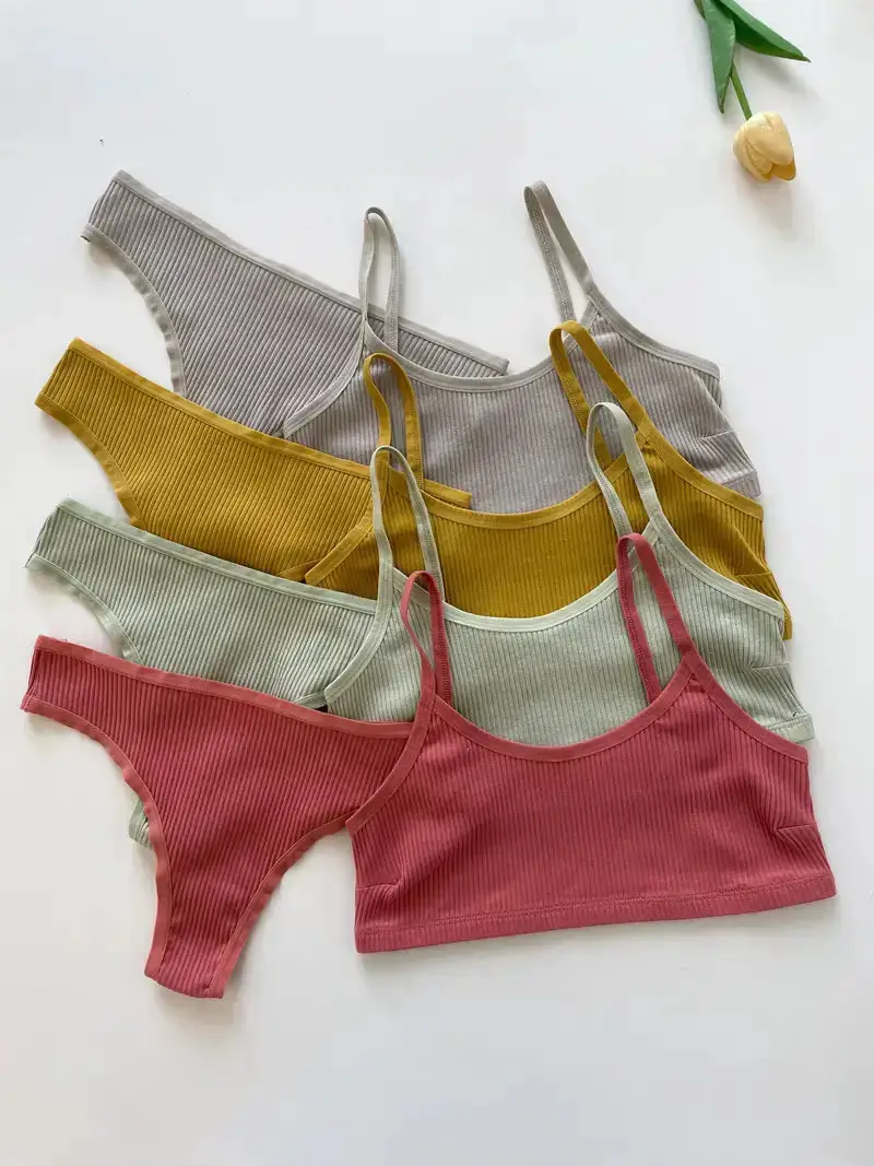 Women's Lightly Padded Wire Free Bra Panty Lingerie Set for Girl's Combo (Pack of 4) - My Store