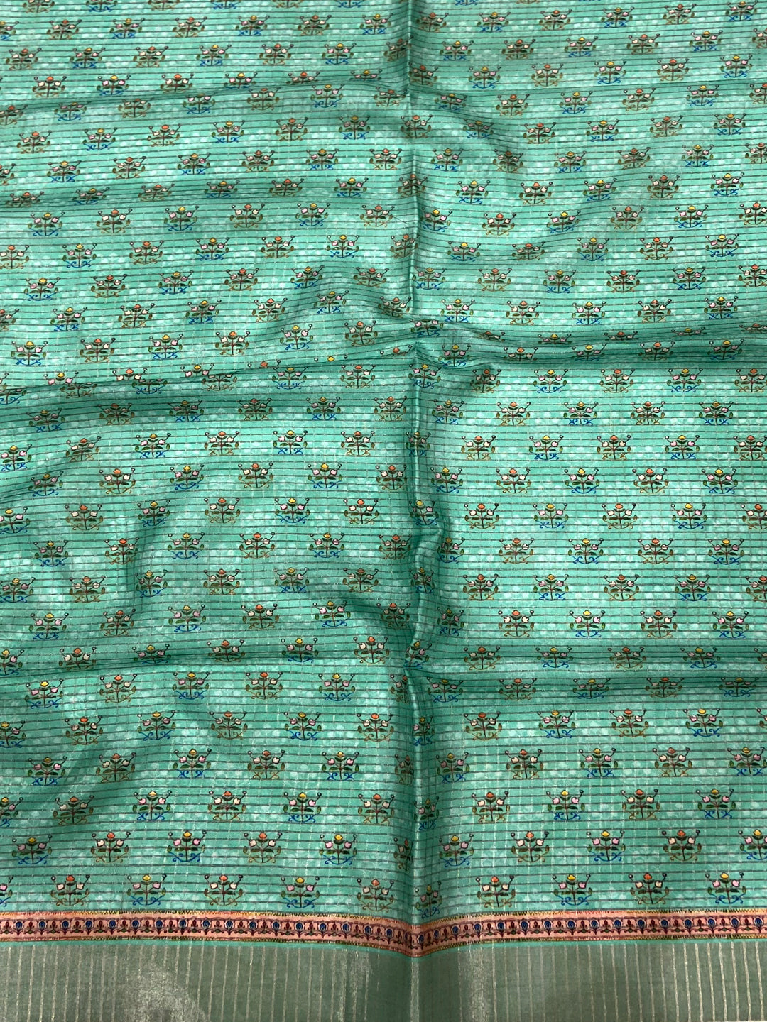 Radiant Sky Blue Soft Silk Digital Print Saree by My Store