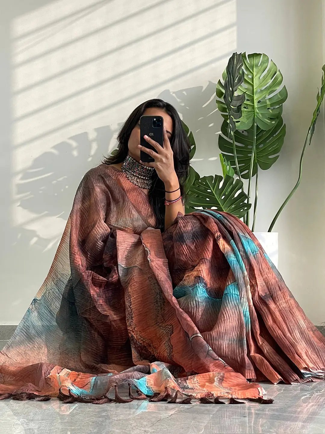 Elevate Your Style with Multy Colored Print Bollywood Design Crash Saree by My Store