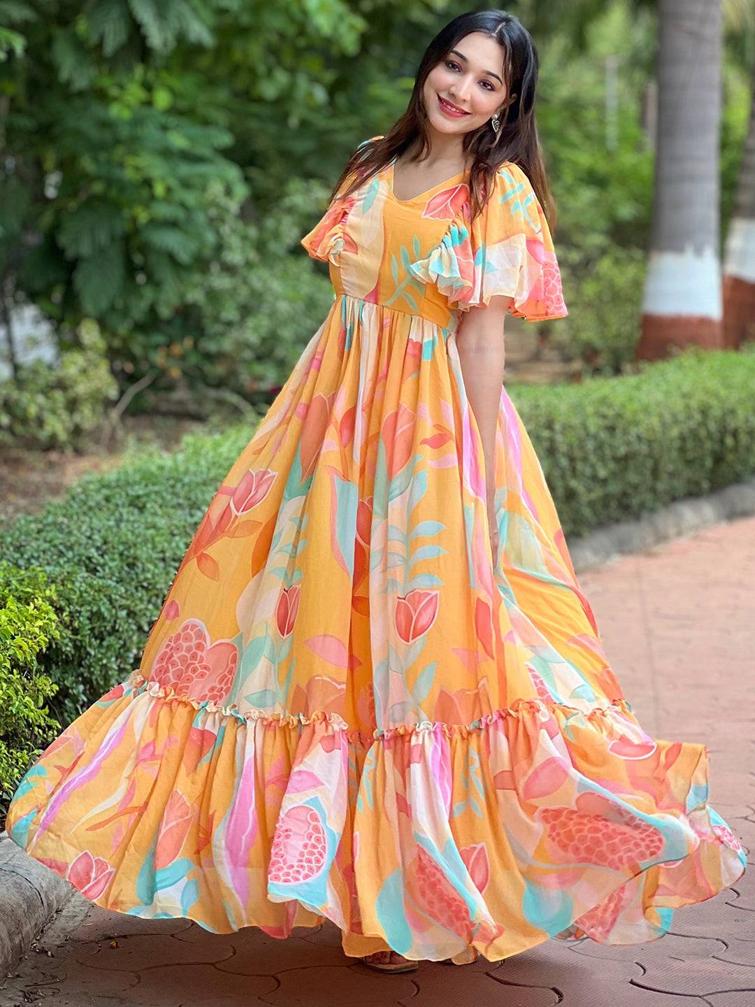 Carnival Yellow V-Neck Dress by My Store