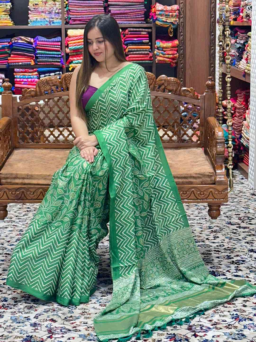 Exclusive Manipuri Silk Saree with Foil Print