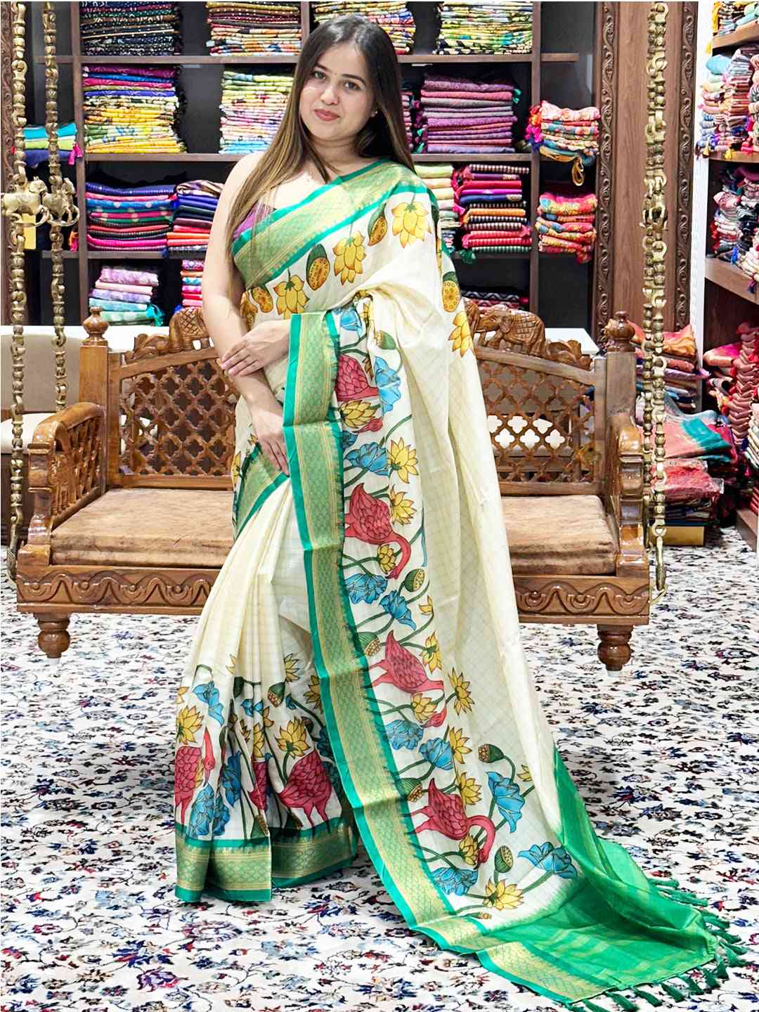 Uppada Silk Sarees With Kalamkari Digital Print