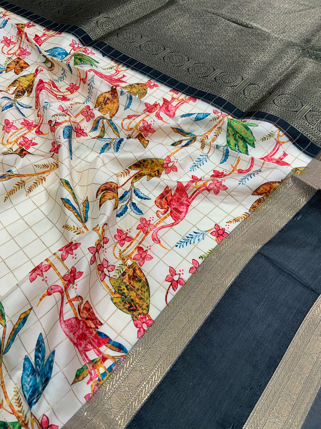 Regal Kalamkari Satin Bentex Gadwal Saree by My Store