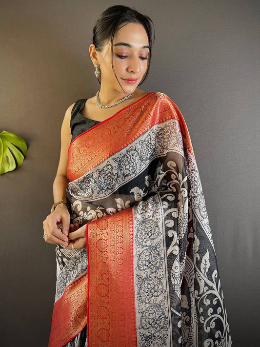 Pearl Kalamkari Kota Saree by My Store