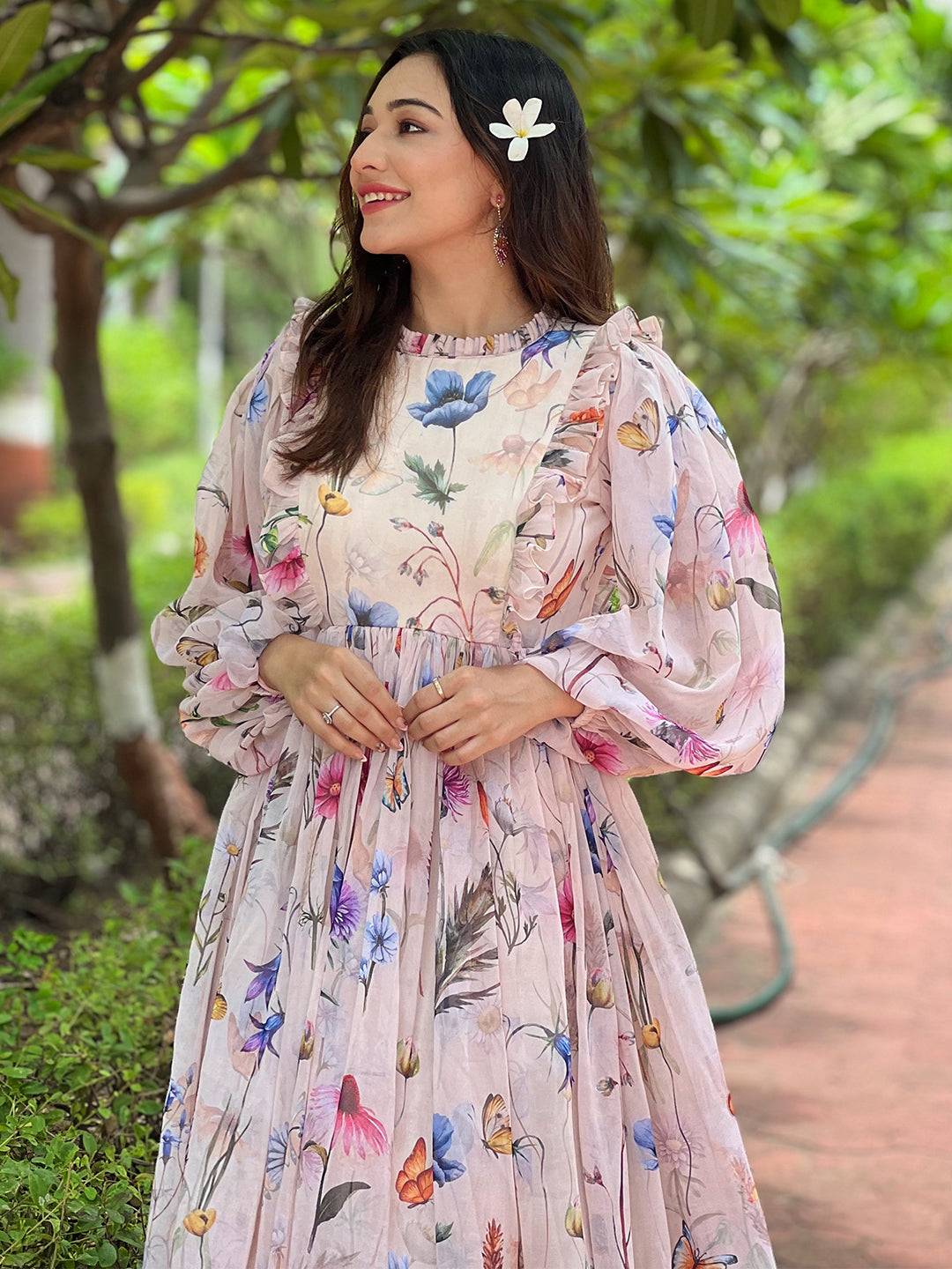 Champagne Blossom Maxi Dress