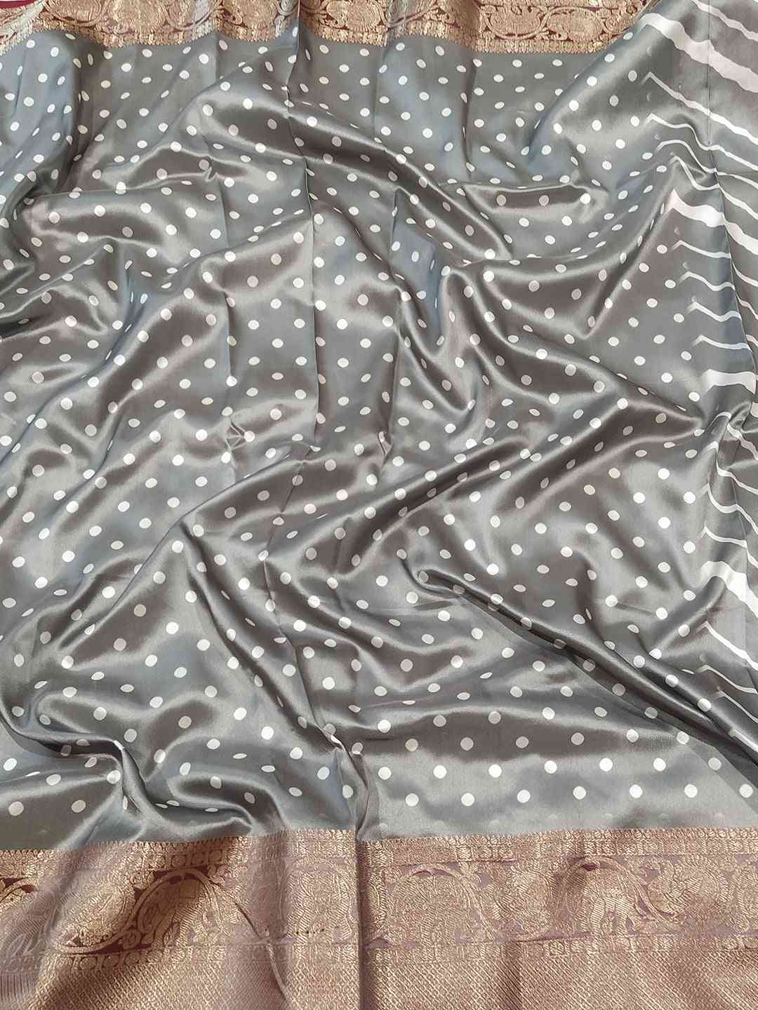 Exclusive Kanchi Zari Border Leheriya Design Party Wear Saree by My Store