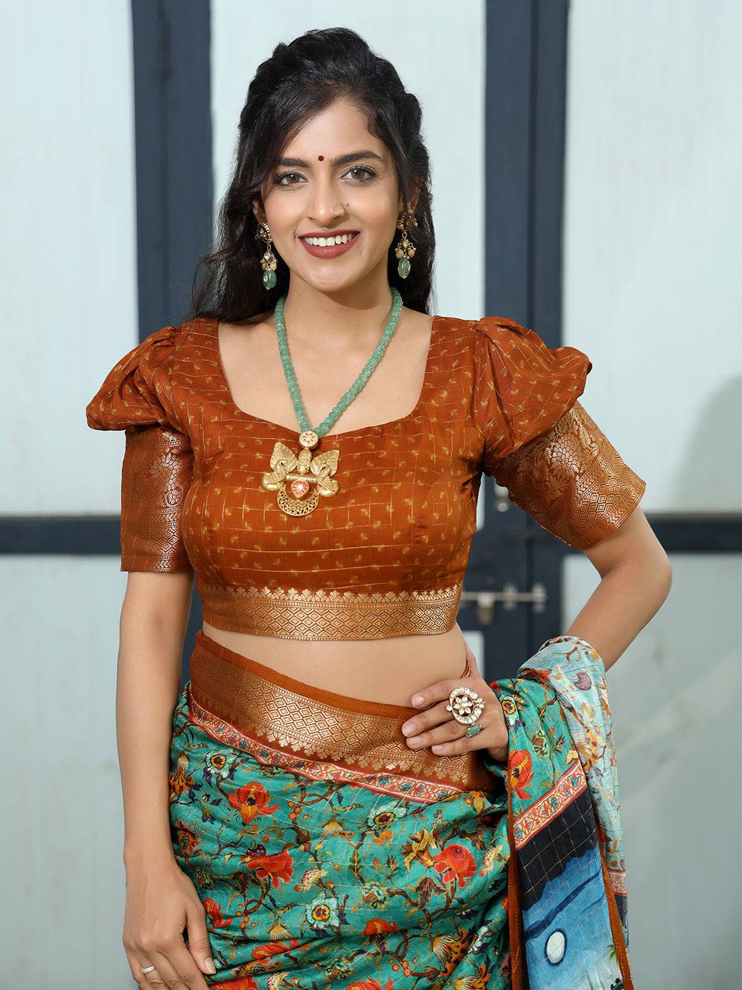 Turquoise Colour Pure Viscose Dola Silk Saree With Mughal Motifs - Luxe
