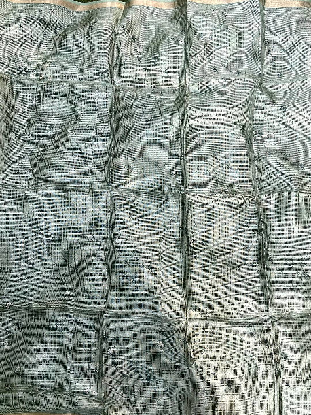 Beautiful Soft Kota Doriya Silk Saree With Floral Print
