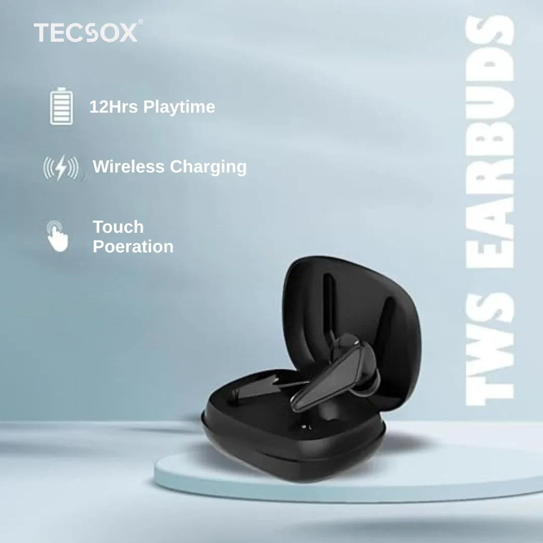 TecSox Pulse Bluetooth Earbuds | Deep Bass
