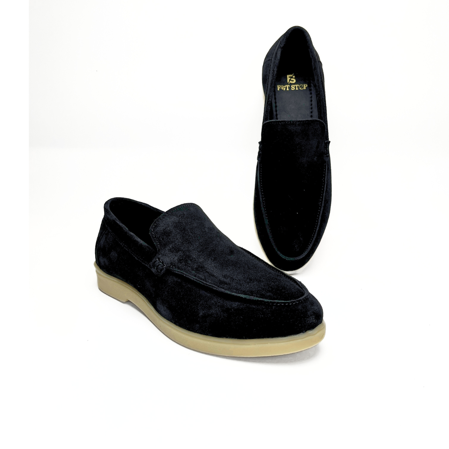 Old Money Suede Leather Loafers (Black)