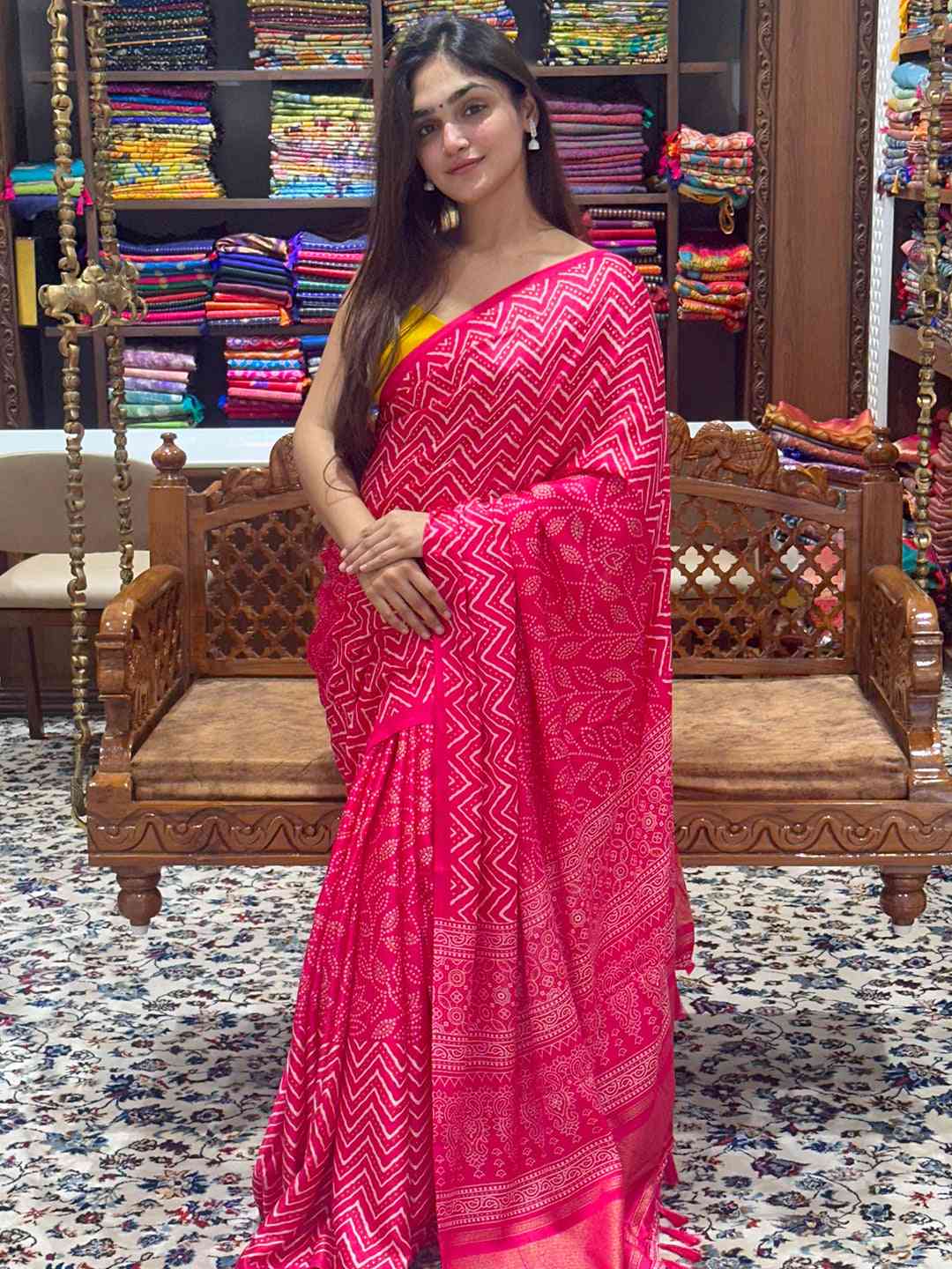 Exclusive Manipuri Silk Saree with Foil Print by My Store