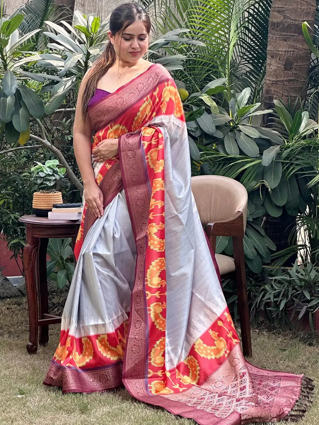 Banarasi Soft Silk Adorns With Zari Patola Pallu Saree
