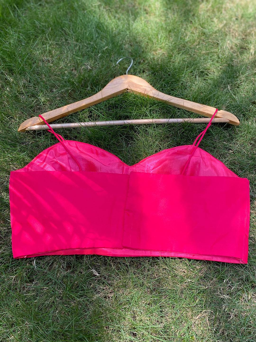 Pink Pure Satin Georgette with Zircon Swarovski Border Saree by My Store