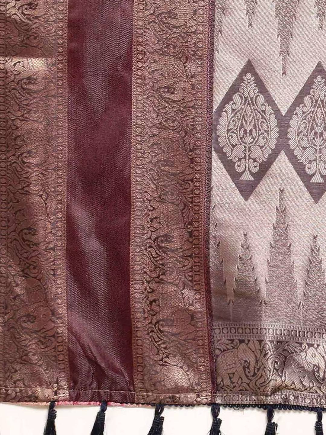 Blue Colour Digital Kalamkari Print Pattu Banarasi Silk Saree