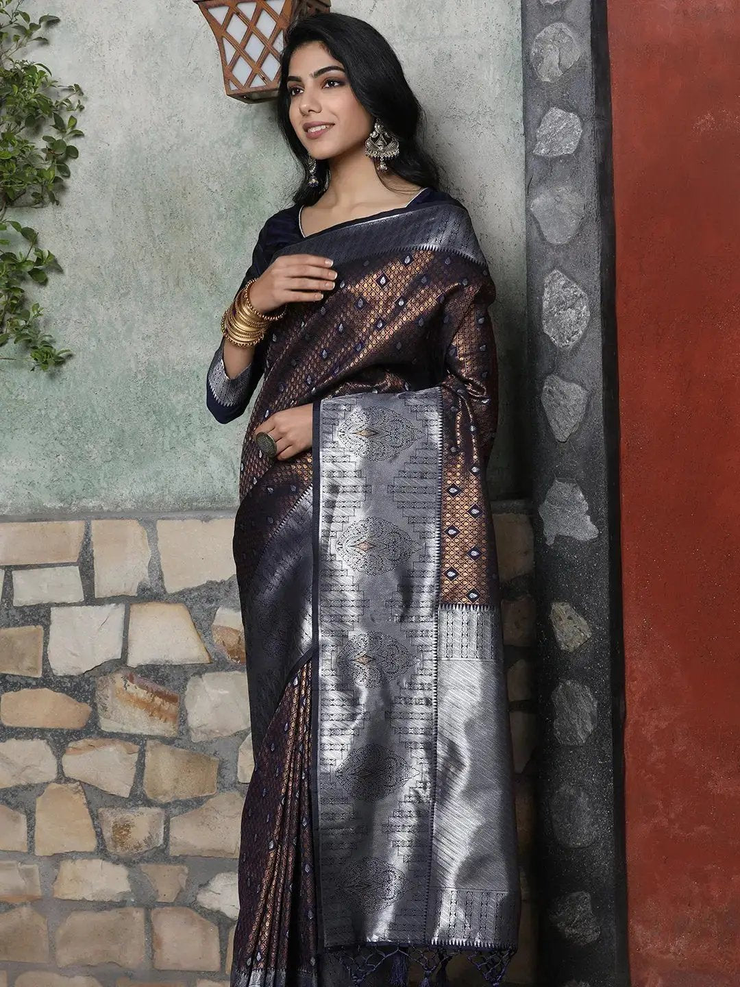 Kanjivaram Silk Saree With Zari Work by My Store