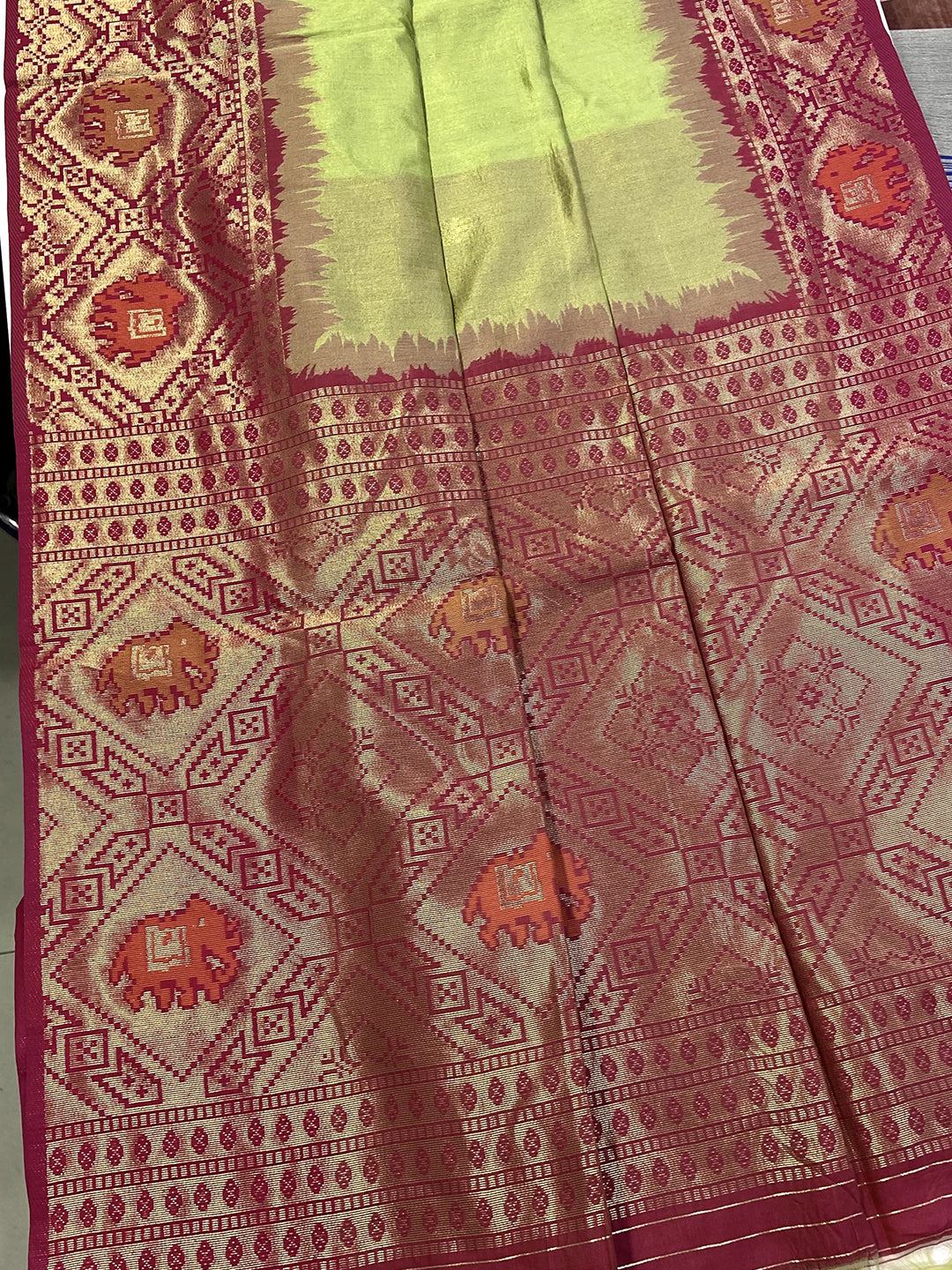 Regal Pista Silk Zari Weaving Saree by My Store