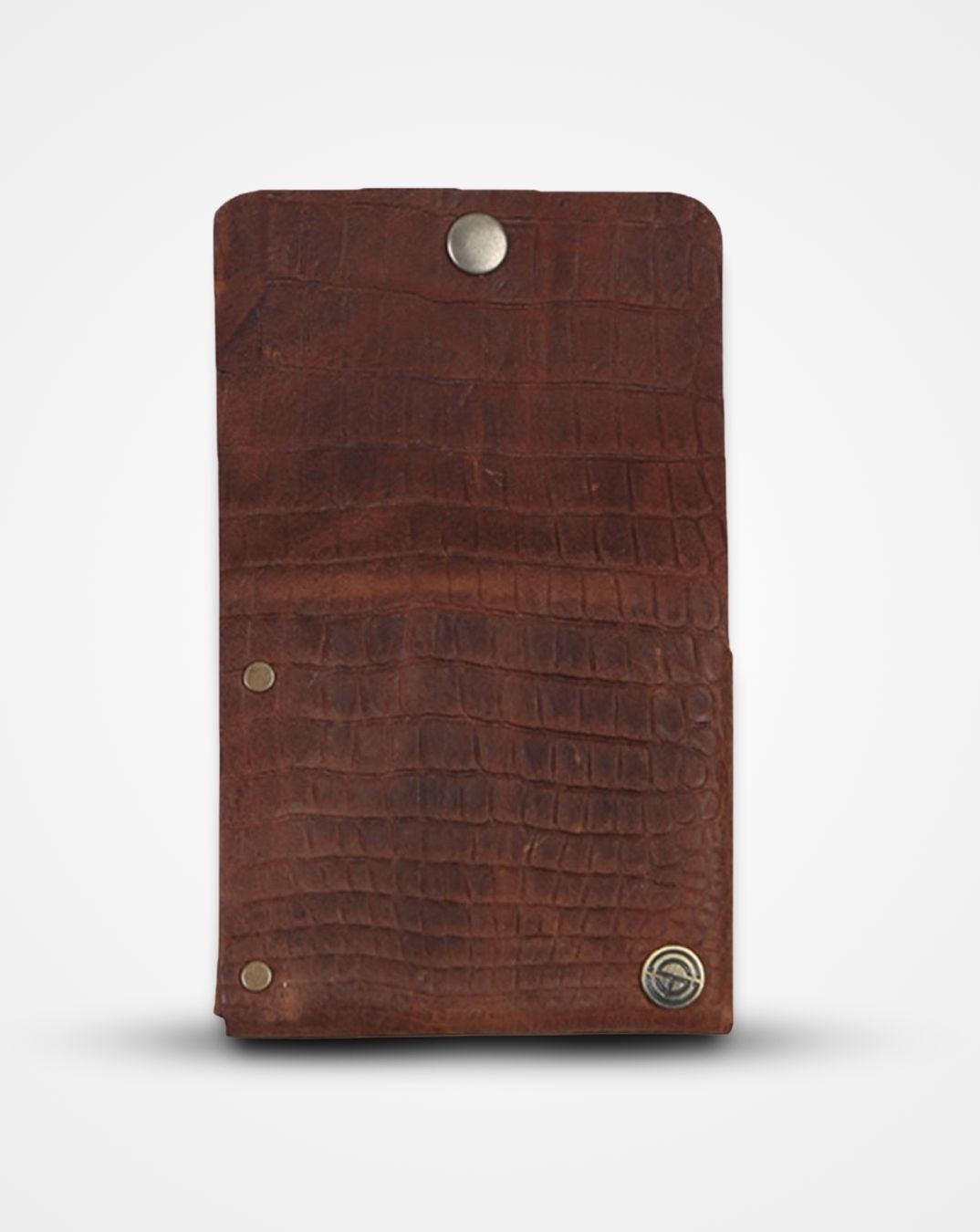 Tan croc print native batua