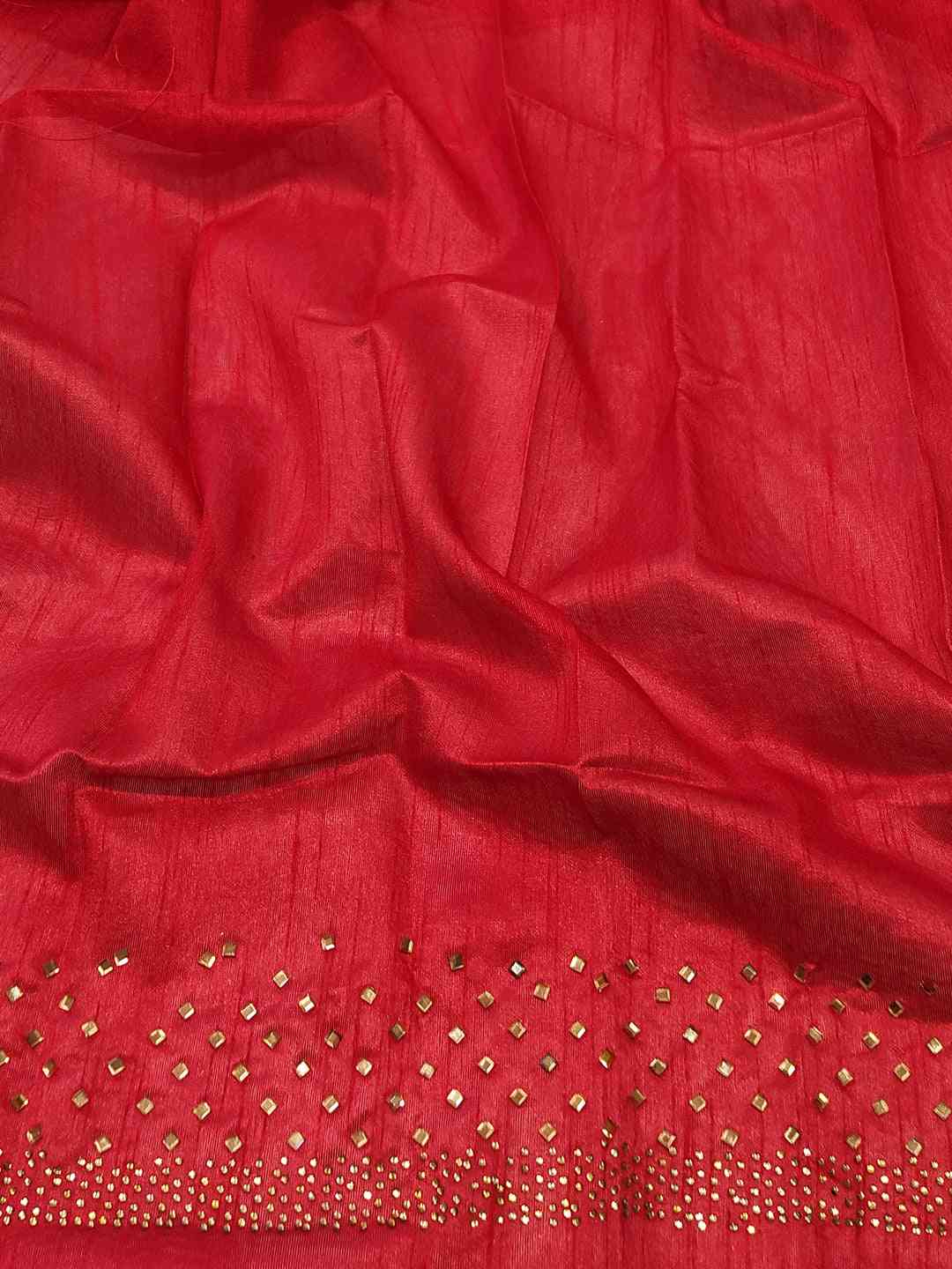 Black colour Vichitra Silk Saree With Embellish Swarovski Stone work