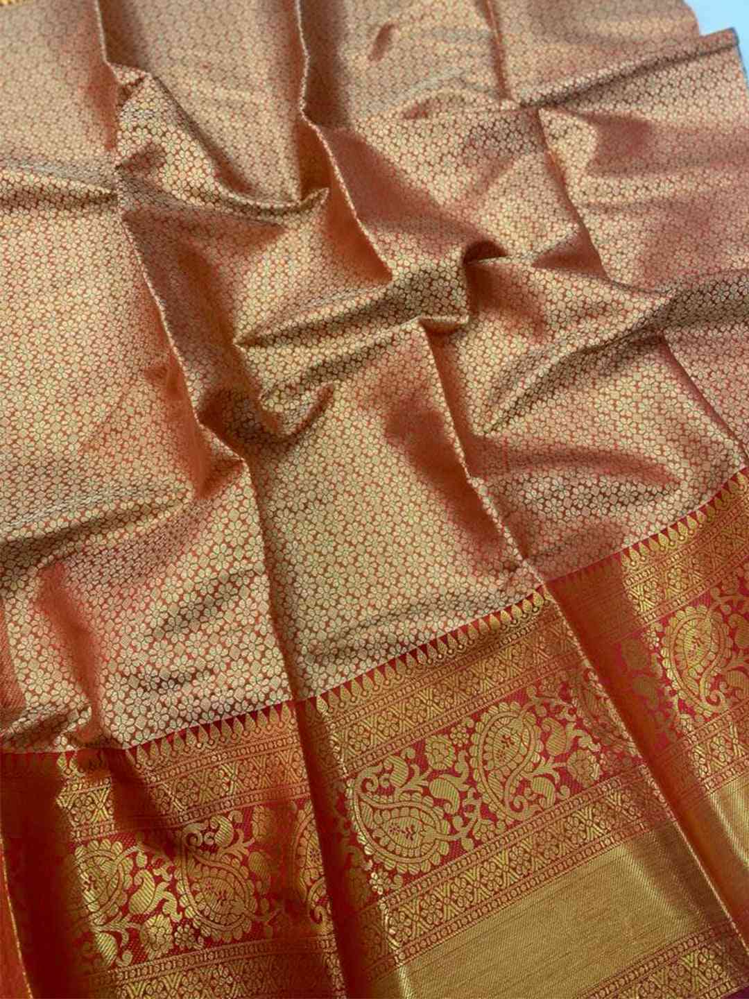 Exclusive Gold Zari One Grm Gold Kanjivaaram Pattu Silk Saree. by My Store