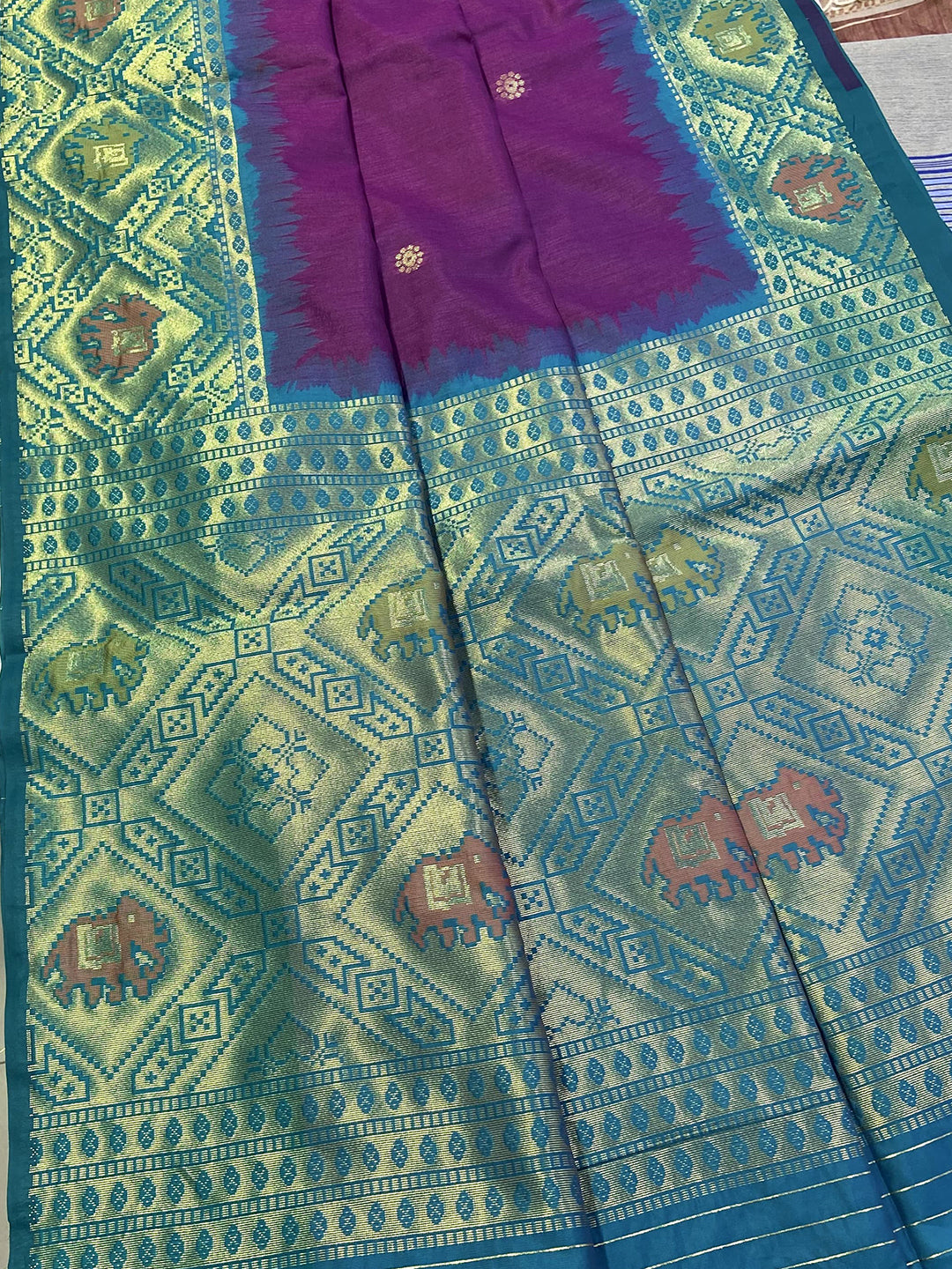Royal Purple Silk Zari Weaving Saree by My Store