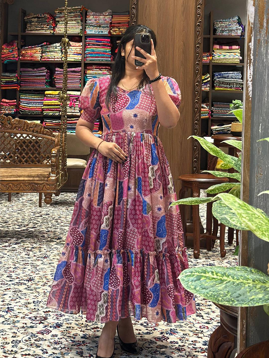 Desert Rose Patchwork Print Midi by My Store