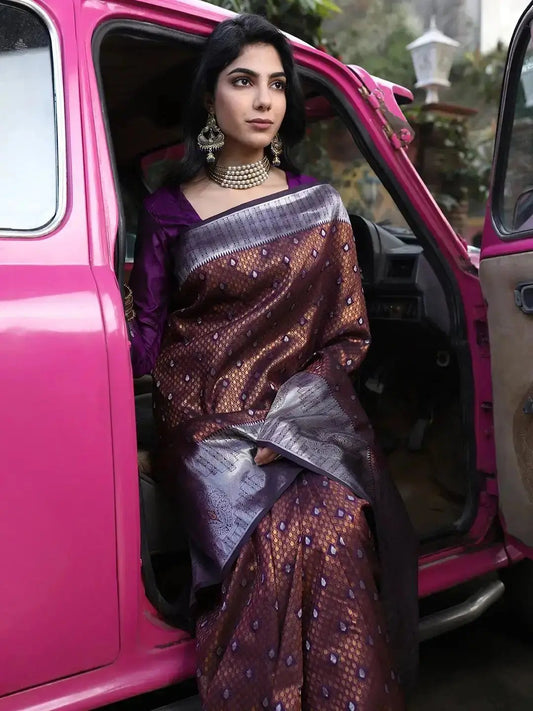 Kanjivaram Silk Saree With Zari Work by My Store