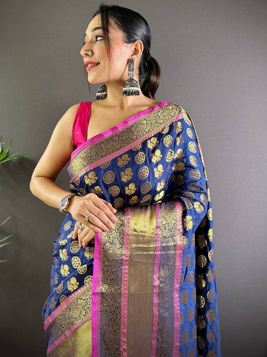 Heritage Gold Zari Kanjeevaram Silk Saree by My Store
