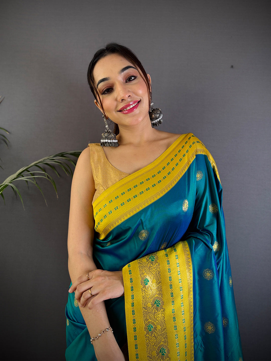 Radiant Feather Dubal Tone Soft Silk Saree