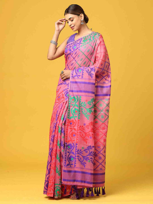 Lovely Dhakai Jamdani Light Weight Cotton Silk Saree by My Store