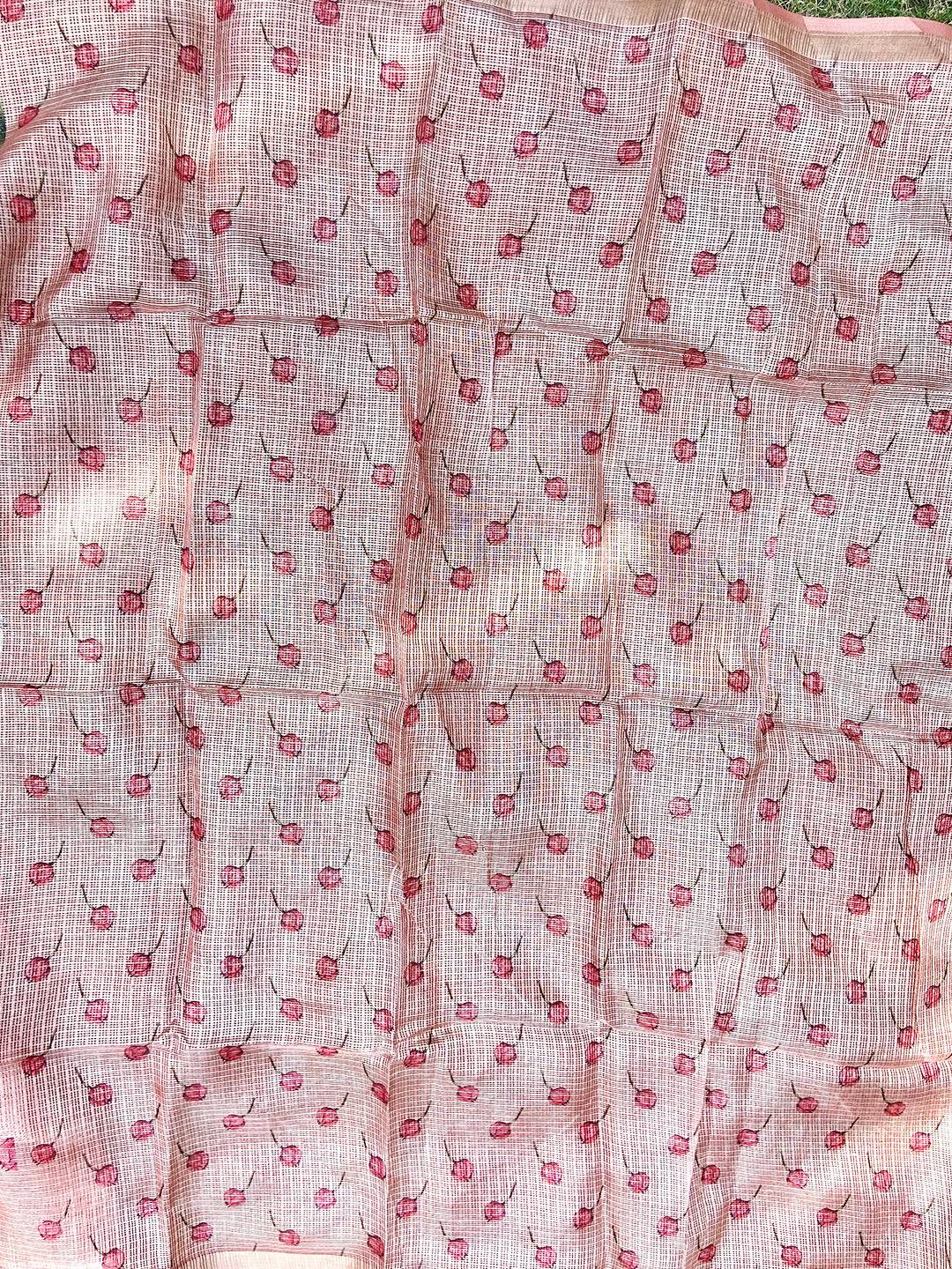 Bollywood Muvel Soft Kota Doriya Silk Saree With Flower Print by My Store