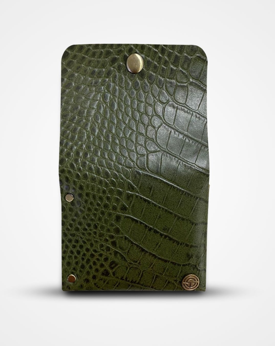 Green croc print native batua