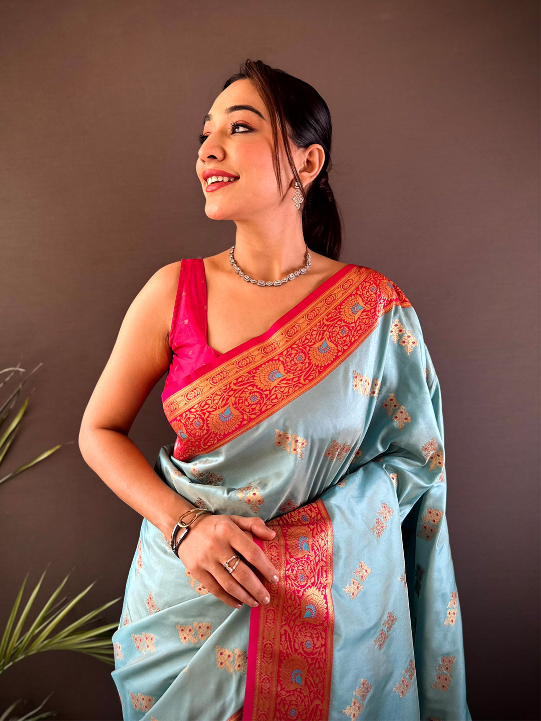 Sky Blue Soft Silk Kanjivaram Saree