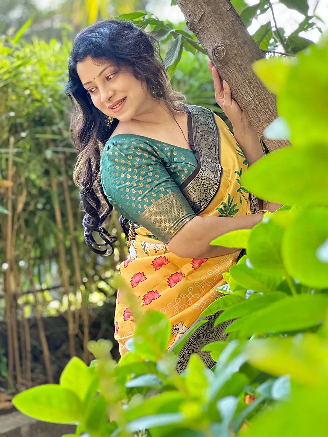 Yellow Pichwai Print Saree
