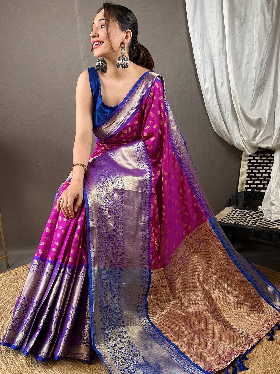 Latest Banarasi Kanchi Zari Weaving Saree by My Store