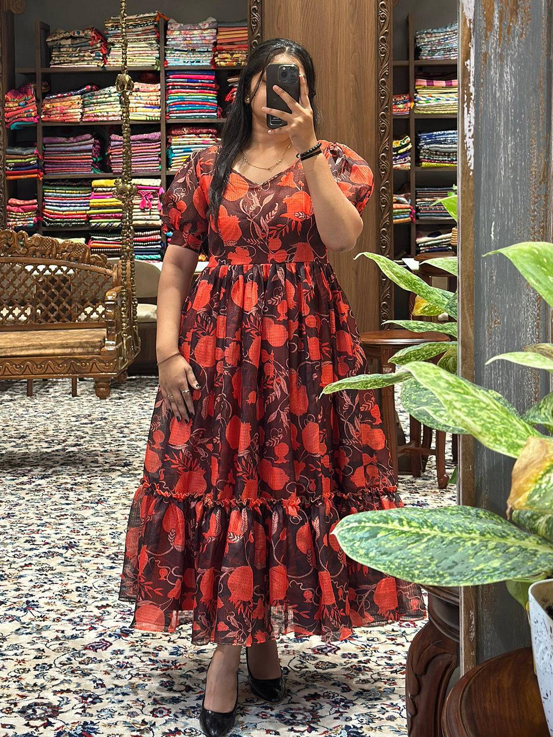 Scarlet Bloom Floral Kota Midi by My Store