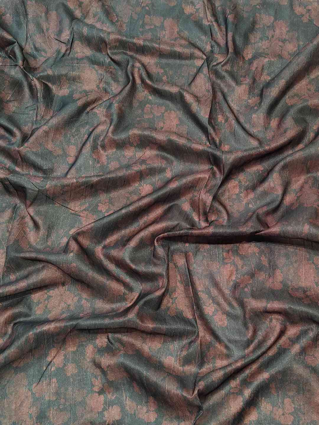 Peach Soft Silk Copper Zari Weaving Digital Floral Saree by My Store