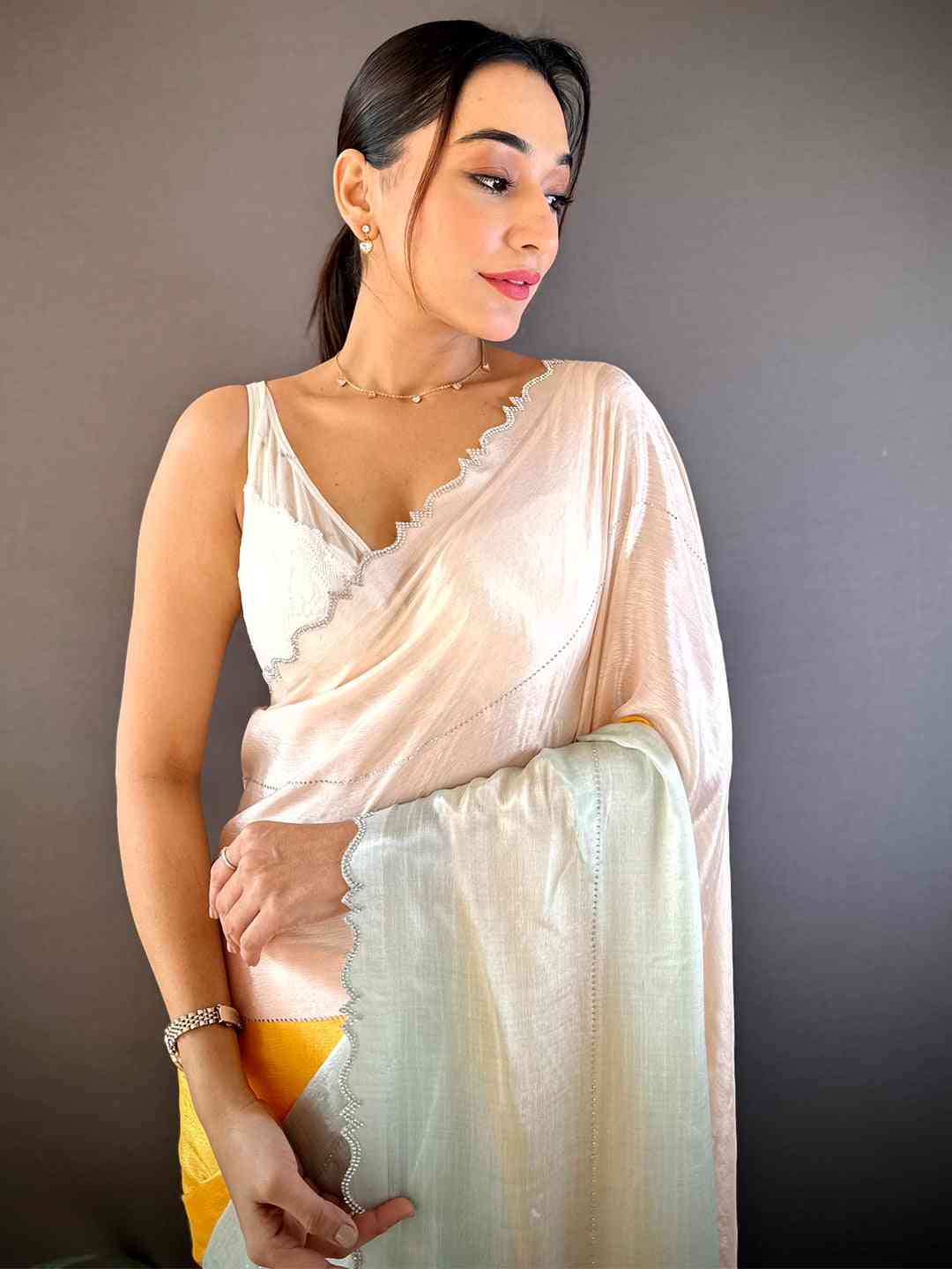 Radiance Swarovski Stone Saree by My Store