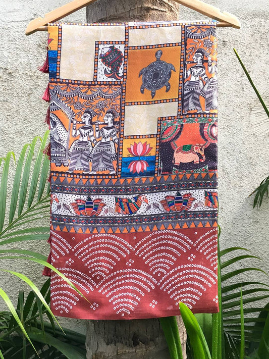 Manipuri Silk Digital Print Saree by My Store