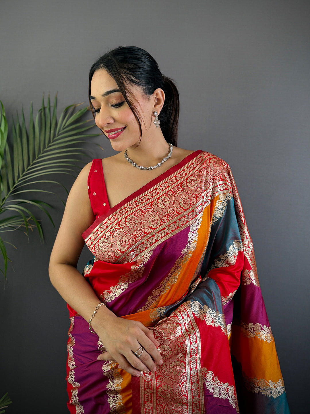 Radiant Banarasi Katan Silk Zari Weaving Saree by My Store
