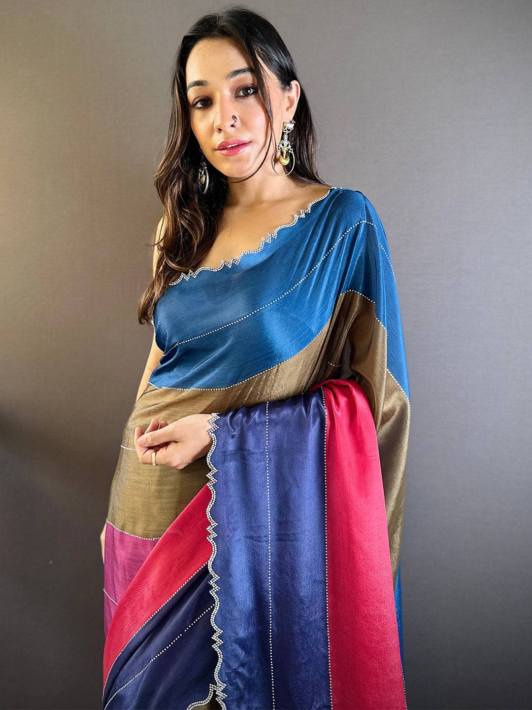 Radiant Multi Color Zarocan Saree by My Store