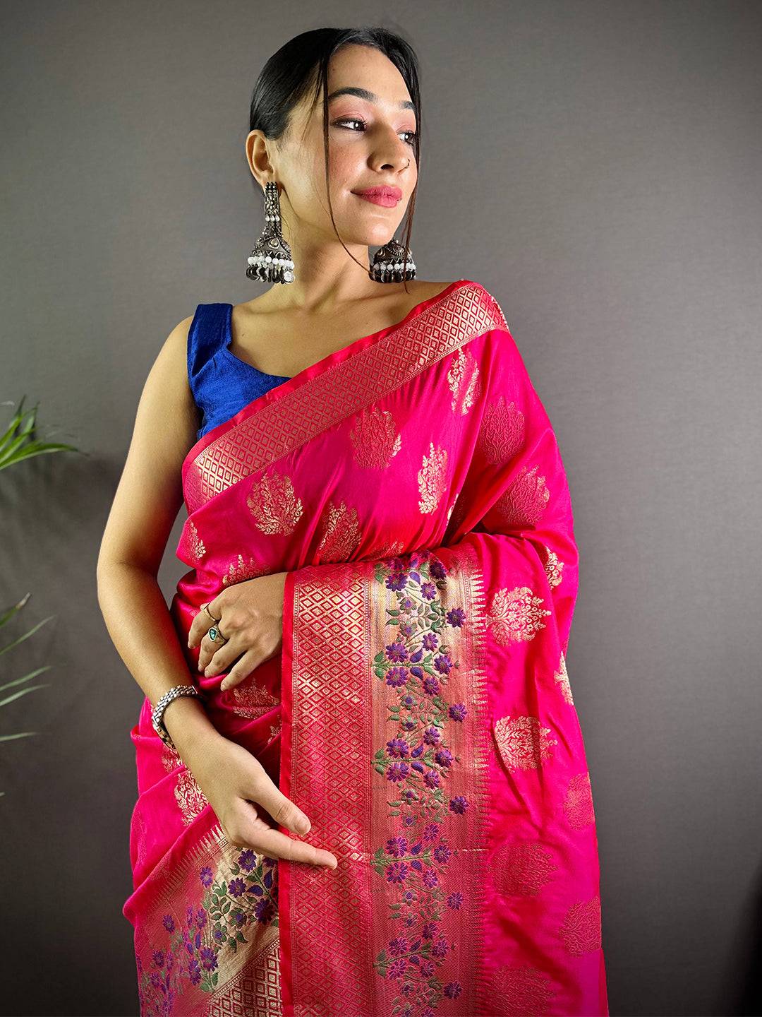 Golden Bloom Banarasi Elegance Saree by My Store