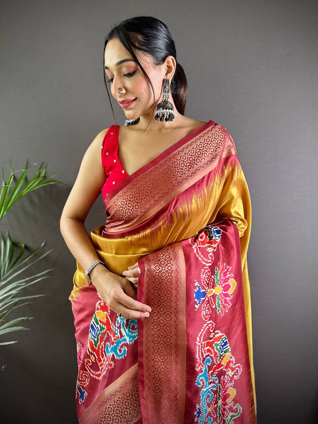 Desert Yellow Banarasi Silk Saree by My Store
