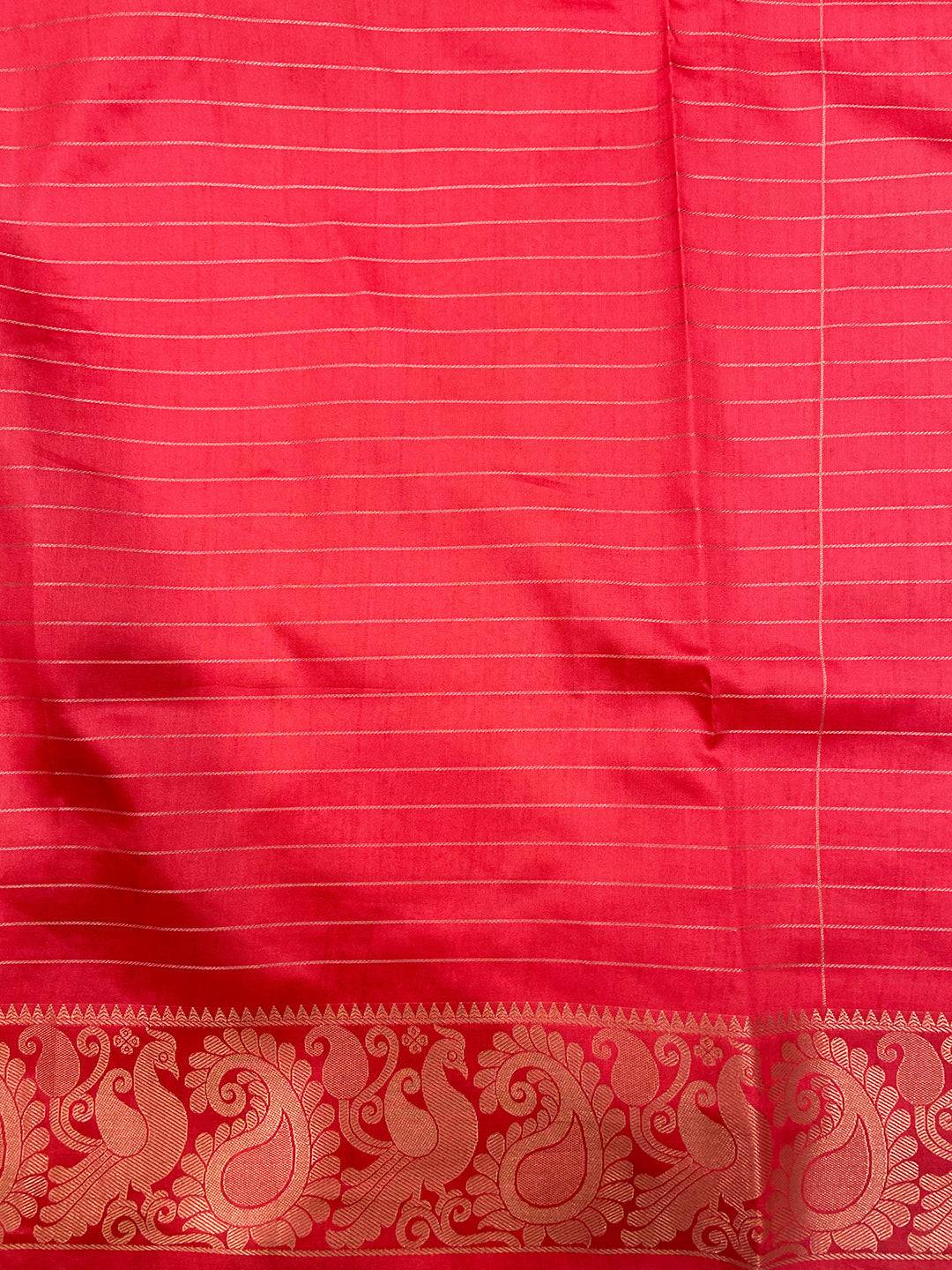 Cupric Sulfate Soft Silk Gadwal Weaving Saree by My Store