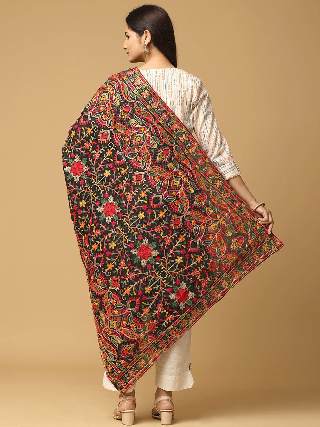Latest Poly Chiffon Pashmina Threadwork Dupatta by My Store