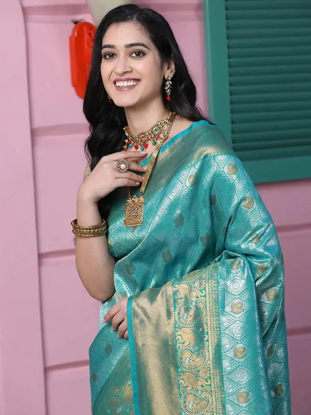 Kanjivaram Silk Saree With Zari Work by My Store