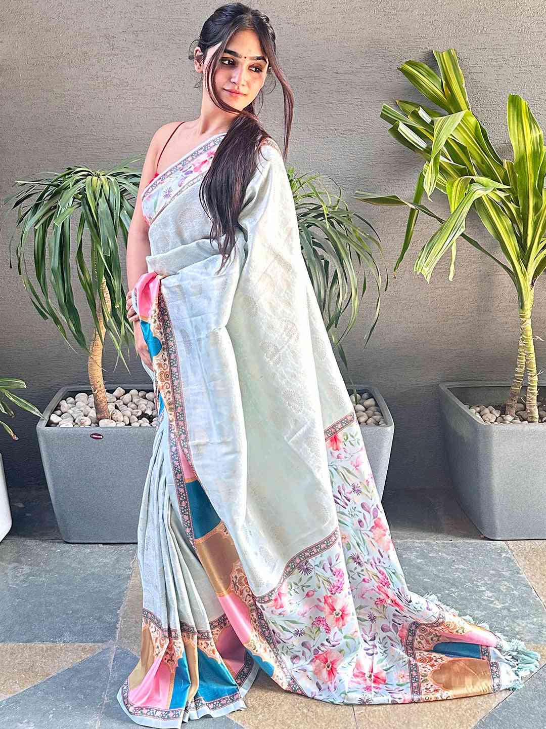 Banarasi Kanjivaram Mughal Print Saree