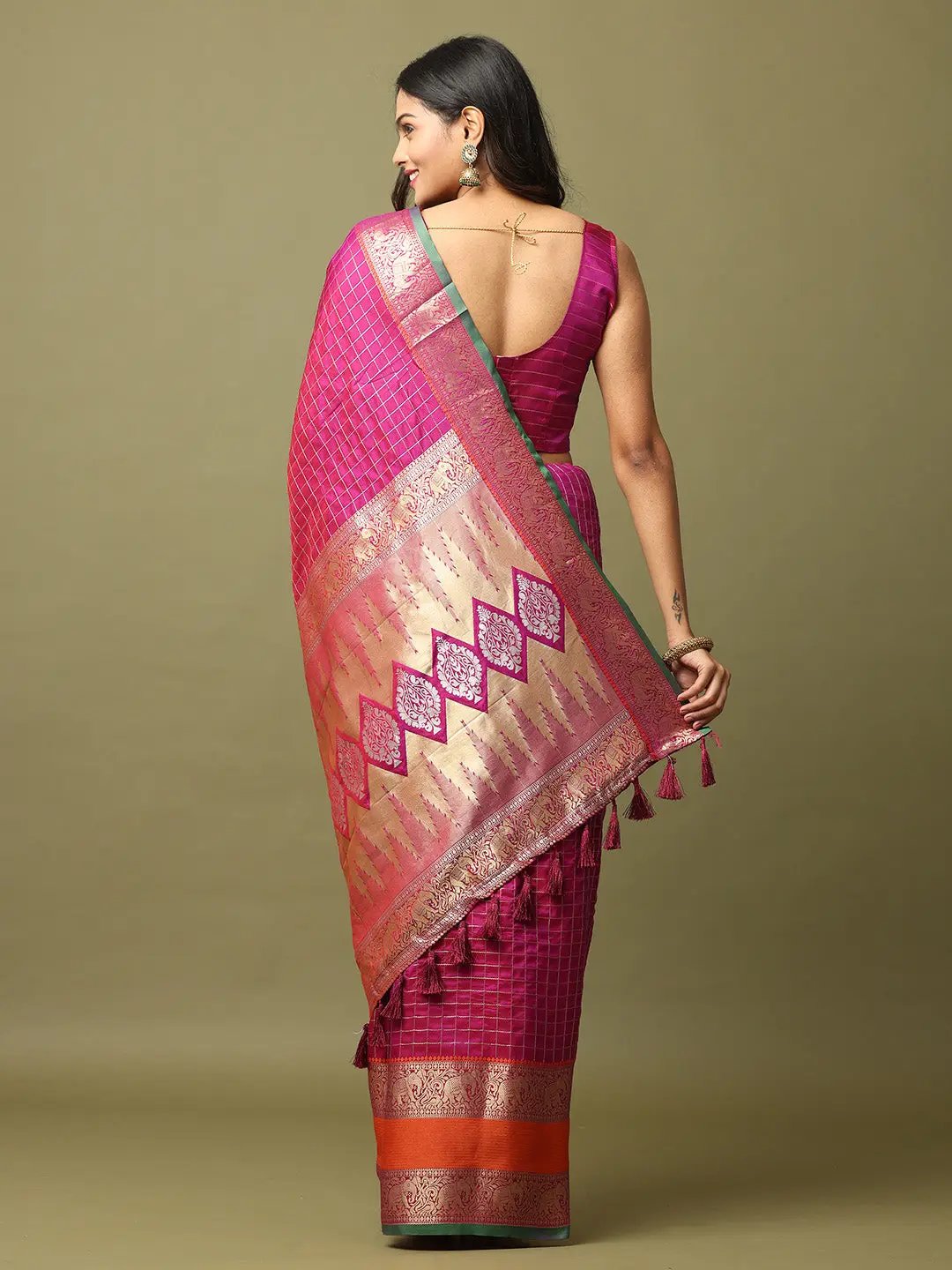 Soft Silk Woven Design Zari Kanchi Blend Banarasi Saree by My Store