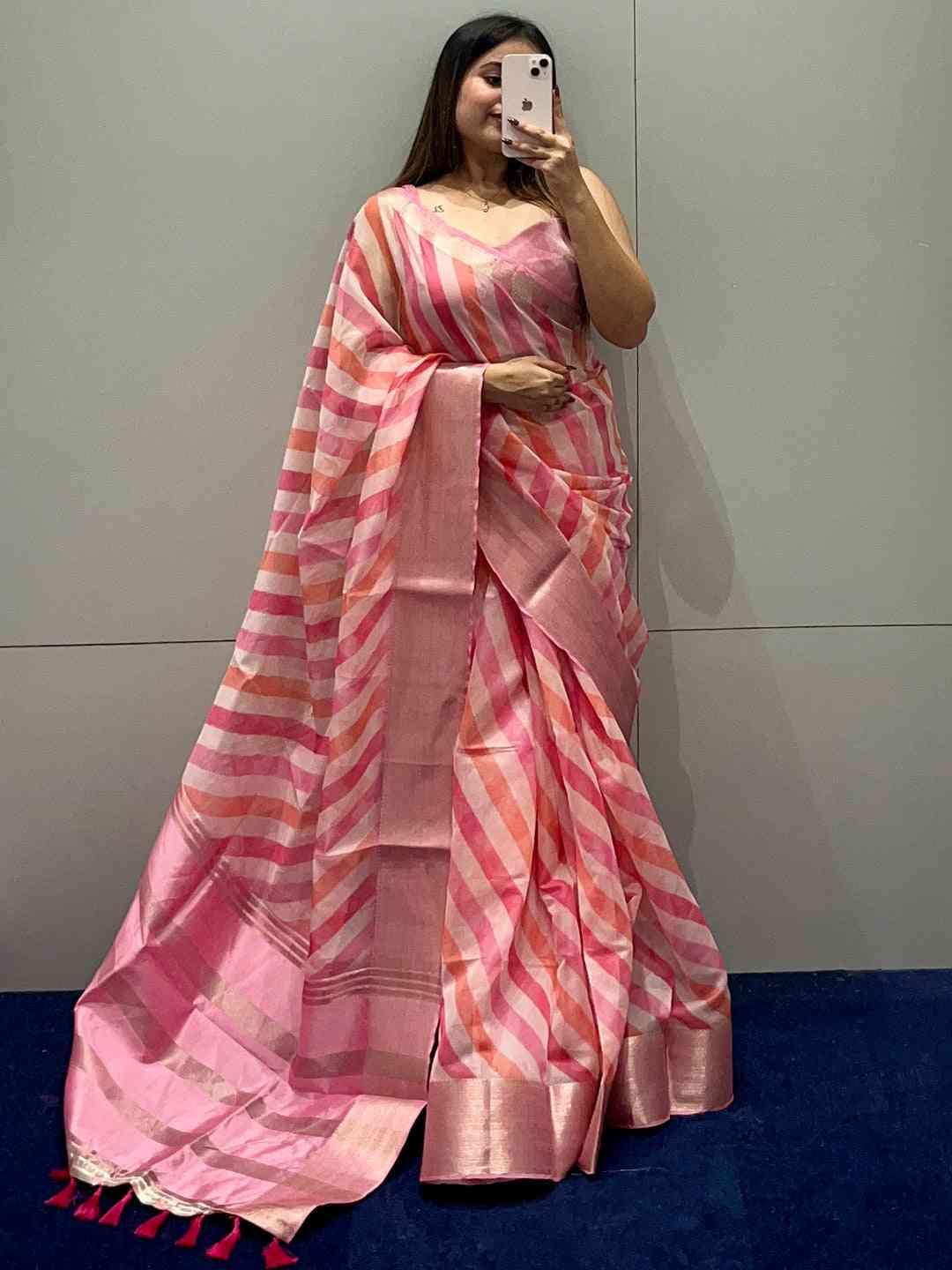 Soft Organza Leheriya Digital Print Saree by My Store
